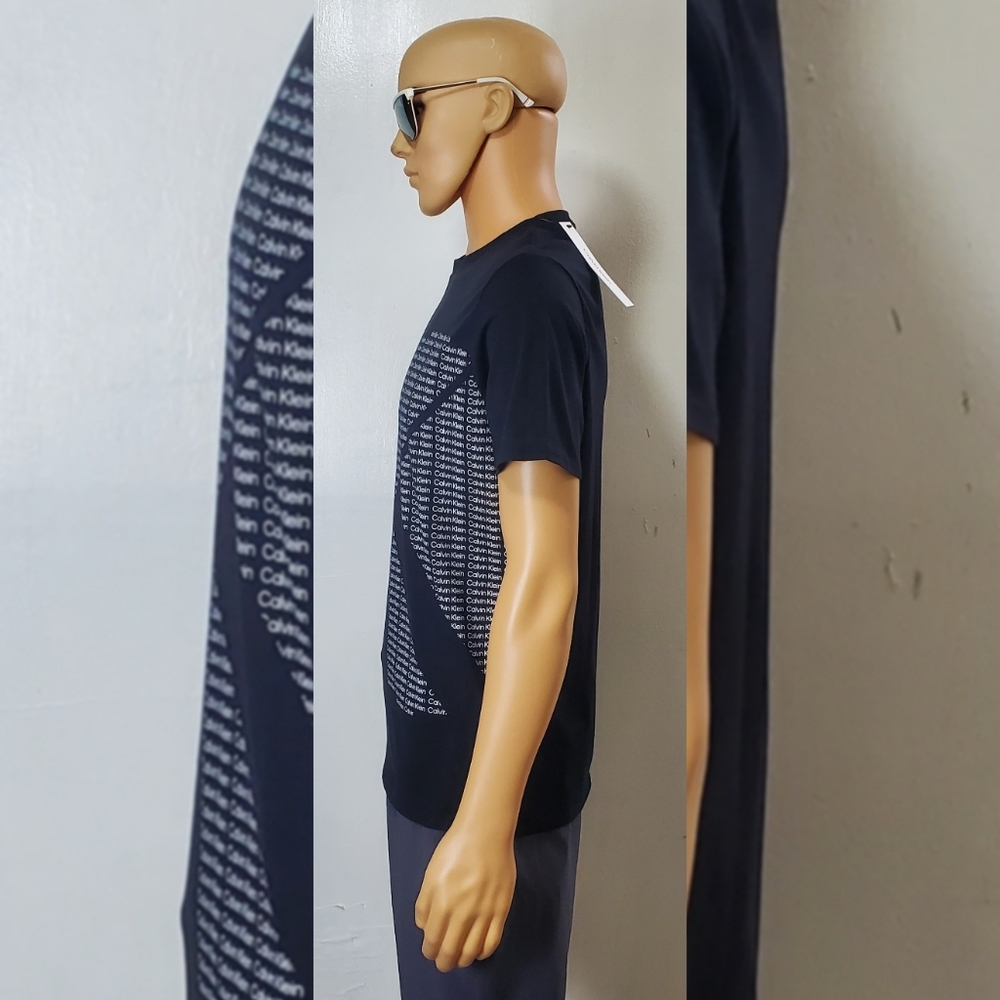CALVIN KLEIN TSHIRT MEN'S CREW NECK SHORT SLEEVE GRAPHIC BIG LOGO SIZE S BLACK - Picture 6 of 12